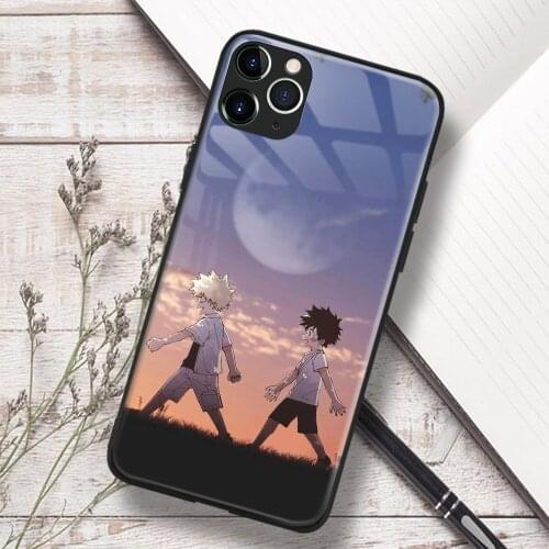 Bakugo and Izuku My Hero Academia Anime Soft TPU Glass Phone Case for IPhone SE 6s 7 8 Plus X Xr Xs 11 12 Mini Pro Max Samsung