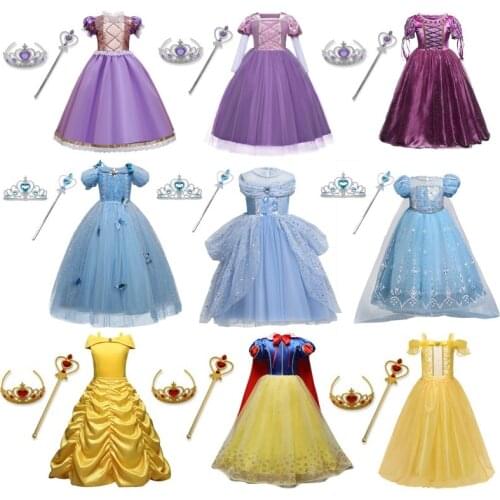 Girls Halloween Princess Costume Kids Carnival Party Cosplay Fancy Dress Up Children Christmas Birthday Robe Fille Disguise