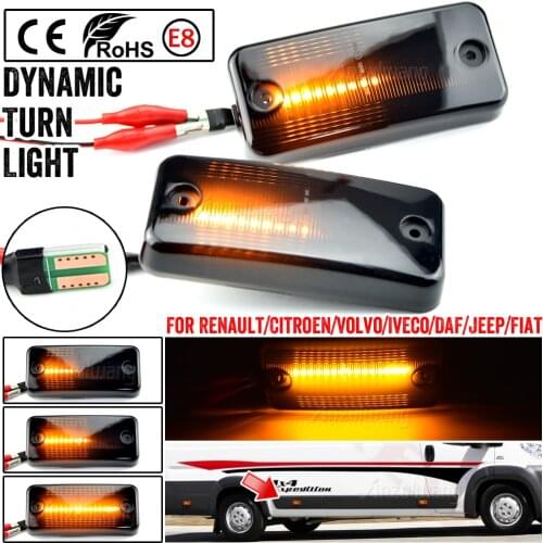 Dynamic Flowing LED Side Marker Light For Iveco Fiat Ducato Citroen Relay Peugeot Boxer Renault VOLVO MAN