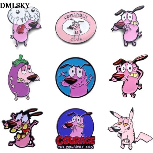 DMLSKY Kawaii Dog Metal Enamel Pins and Brooches for Women Men Lapel Pin Backpack Hat Badge Kids Gifts M4630
