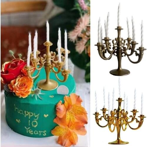 Palace Retro Multilayer Plastic Candle Holders Cake Toppers For Birthday Wedding Event Party Cake Decorations With Candles