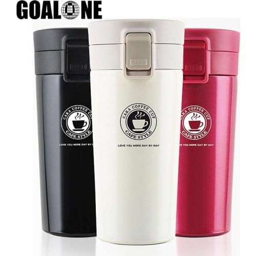 GOALONE 380ml Travel Coffee Mug Premium 304 Stainless Steel Vacuum Insulated Tumbler Water Bottle Double Wall Coffee Thermos Cup