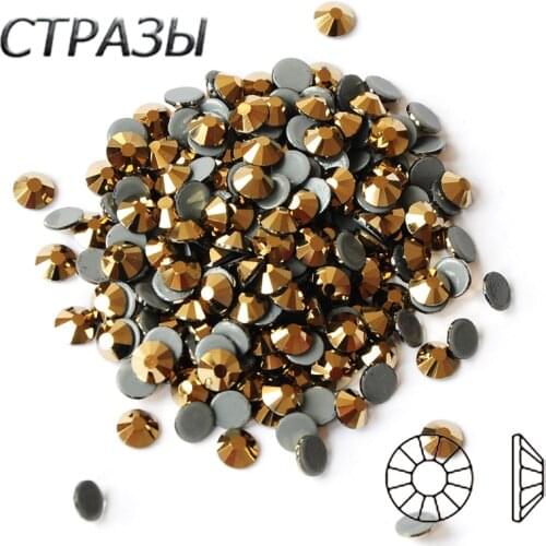 2058HF All Sizes Crystal AURU Hot Fix Rhinestones Crystals Flatback Strass Iron Rhinestone DIY Dress Design Decoration