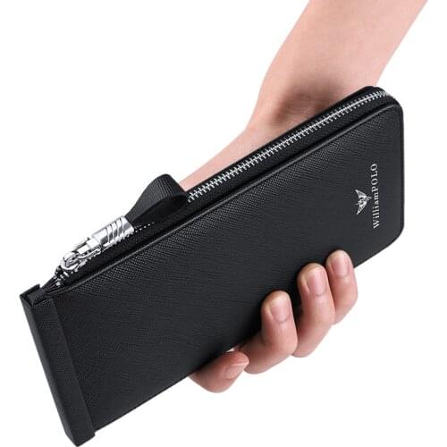 Wallet for Credit Card Holder for Men Genuine Leather Zipper Wallet Business Card Holder Leather purse for card 139