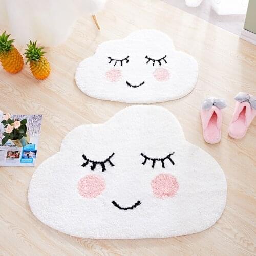 Nordic ins creative entrance mat bedroom personality pink lovely cloud mat teenage girl cartoon waterproof Non-slip carpet