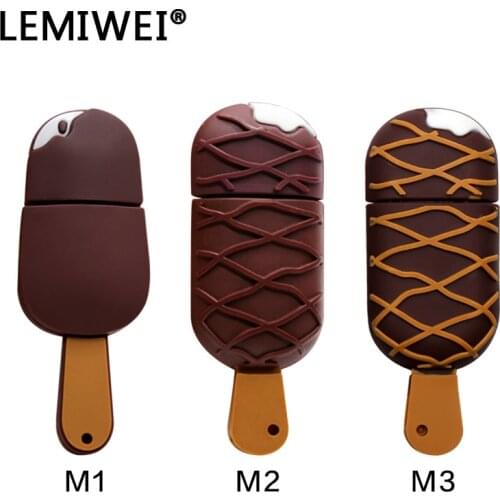 Lemiwei USB 2.0 Chocolate Ice Cream USB Flash Drive High Speed 64GB 32GB 16GB pendrive 8GB 4GB Pendrive Memory Stick Flash Disk