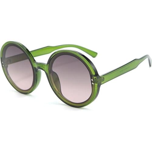 Fashion Vintage Round Sunglasses Women 2021 Luxury Brand Designer Big Frame Rivet Gradient Sun Glasses Female Sexy Ladies Shades