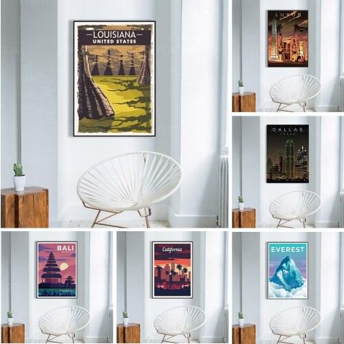 Modular City Building Scenery Picture Nordic Mountain Tree Canvas Painting Poster Print Decor Home Wall Art Living Room No Frame