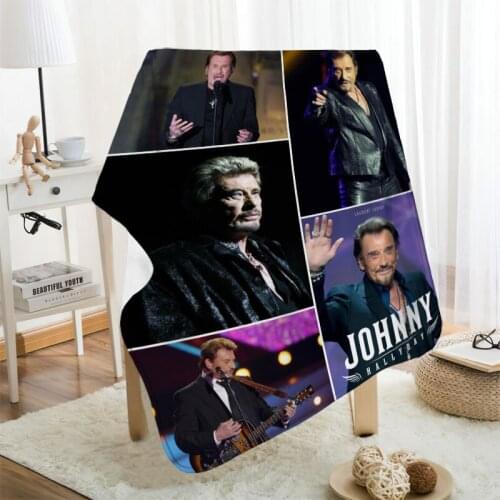 Musife Custom Johnny Hallyday Flannel Blanket Design Your own Blanket Flannel Blankets for Sofa DIY Dropshipping