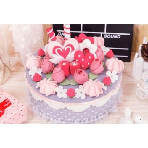 Felt Diy Craft Elegant Felt Cake Box Felt Kit Non-woven Cloth Craft DIY Sewing Set Felt Handwork Material