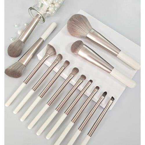 13PCS White Moon Light Makeup Brush Set Romantic Complete Bursh Kit Cosmetics Foundation Eye Concealer Blush Makeup Brush Tool