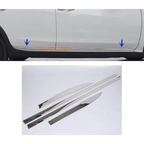 Car Bumper Cover Stainless Steel Door Trim Sticker Strip Lamp Molding Frame Accessory Hood 4pcs For SUBARU XV 2018 2019 2020