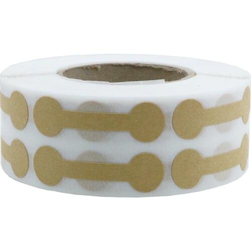 Natural Kraft Paper Label Sticker 500 Pcs/roll Barbell Shape Label Product Packaging Sticker Handmade Stationery Decor Sticker