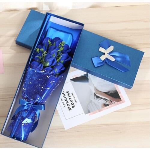 New Soap flower plush bouquet toy Valentines Day birthday girlfriend Gifts toy cat with gift box small good