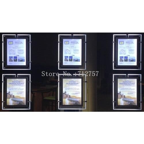 Single Sided A3 Acrylic LED Window Display With U Pocket for Real Estate Agent,Restaurant,Hotle,Property Center,Shopping Mall