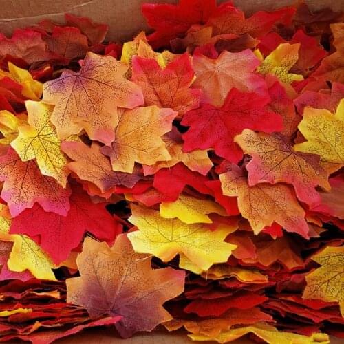 Fall Artificial Maple Leaves Thanksgiving Day Decor DIY Leaf Decoration Events Party Supplies Autumn Leaf Wedding Table Decor