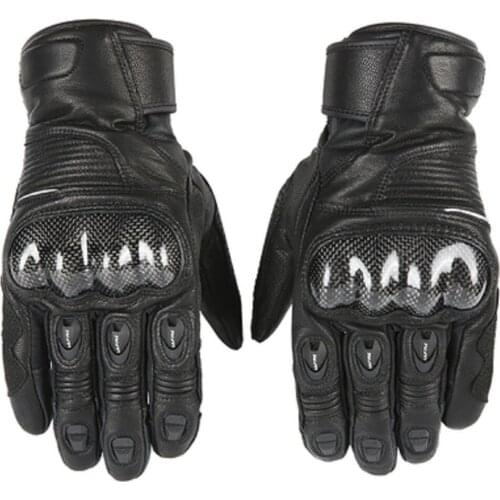 2019 New Winter warm LAFIRE Waterproof Motorcycle Gloves Touch screen Motorbike gloves glove of sheepskin leather carbon fiber