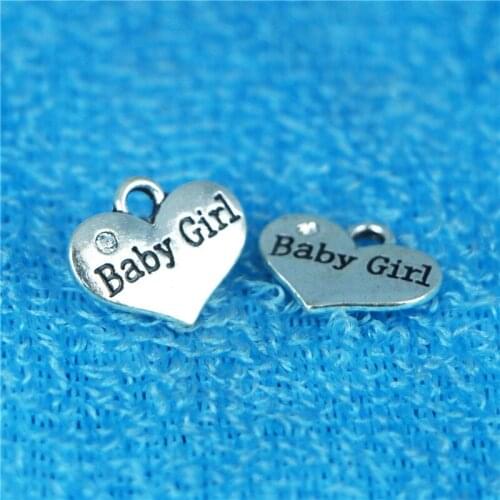 30Pcs High 16*17mm Baby Girl Heart Charm DIY Family Lovers Pendant Handmade Jewelry Finding SMC545