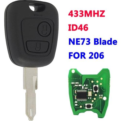 XNRKEY 2 Button Remote Key For Peugeot Citroen 206 NE73 Blade