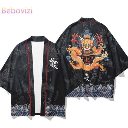 Plus Size 6XL 5XL 4XL Dragons Loose Japanese Cartoons Cardigan Women Men Harajuku Kimono Cosplay Tops Blouse Yukata Clothing