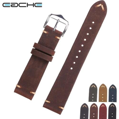EACHE Crazy Horse Genuie Leather Watch Band/Straps Wholesale Retail Watch Band With 7 Colors & Size 20mm 22mm