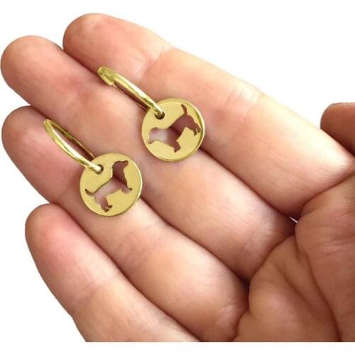 Jack Russell Earrings Animal Jewelry Dog Puppy Hoop Dangle Earrings Gift for Women Girl