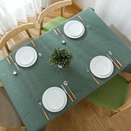 Nordic Japanese Cotton and Linen Plain Color Tablecloth Fabric Desk Coffee Table Cloth Rectangular Dining Table Simple Modern