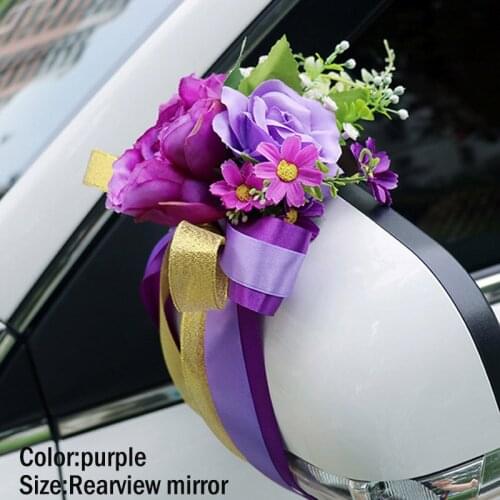 Wedding Car Decoration Flower Door Handles Rearview Mirror Decorate Artificial Flower B99