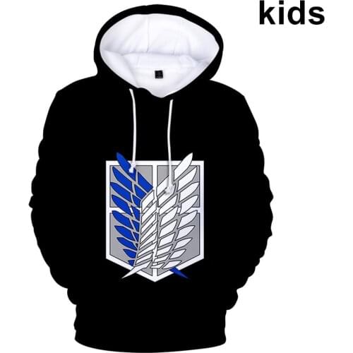 2 to 14 years kids hoodie Anime Attack on Titan Shingeki no Kyojin 3d hoodies sweatshirt boys girls Jacket coat children clothes