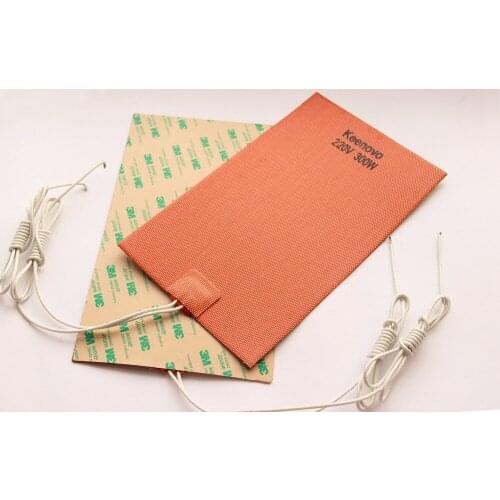 Keenovo Universal Flexible Silicone Heater Pad/Element, 6" X 10" (150mm X 254mm) 300W, Custom Design Welcome