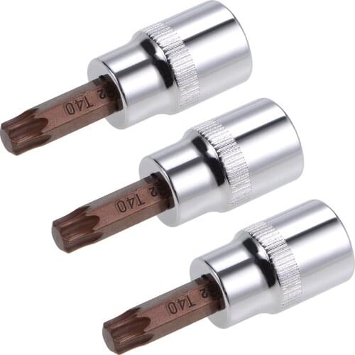 Uxcell 3Pcs Bit Socket Torx T S2 Steel 48mm Length T10 T15 T20 T30 T40 T45 T50 T55 T60 to DIY hand-making automotive repairs