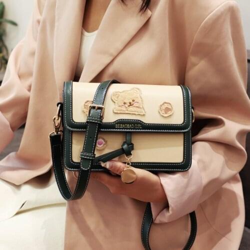 Vintage Crossbody Bag For Women 2021 Fashion Bear Womens Shoulder Bag Casual PU Ladies Messenger Bag Dress Purse Womens Bags