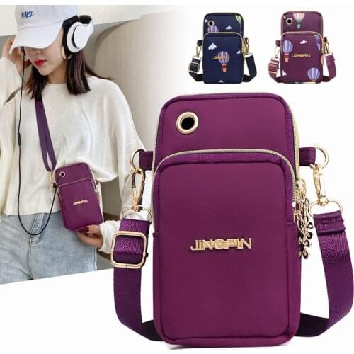 Women Shoulder Bag Female Fashion Pure Color Nylon Mobile Phone Bags Outdoor Bag For Women Handbag Zipper Messenger Bags