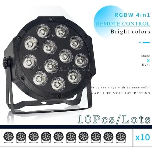 10units 12*12w led lamp beads 12x12W led Par lights RGBW 4in1 flat par led dmx512 disco lights professional stage dj equipment
