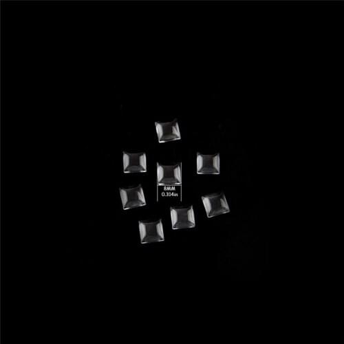 100pcs 8mm Square Flat Back Transparent Clear Magnifying Glass Cabochon Cover for DIY Jewelry Making