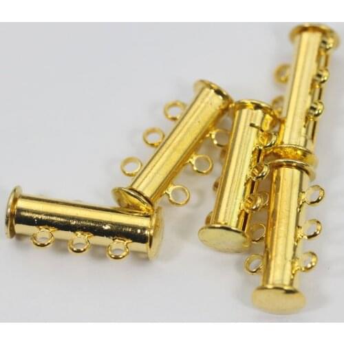 2-10 Strands Brass Magnetic Slide Lock Clasps for Multi-strand Jewelry Clasps Hooks New Accessoies Free Shipping JC015