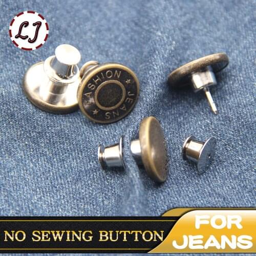 2pcs/lot jeans Button Perfect Fit to Any Jeans Pants Increase Reduce Waist Replace secure-lock fastener Sewing Fixing Kit DIY
