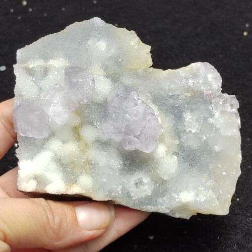 206.7gNatural purple edge fluorite and quartz mineral stone home decoration ring vein geological teaching CRYSTAL QUARTZ GEM