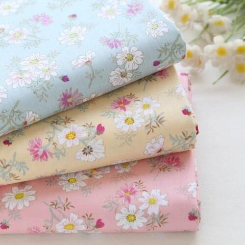3pcs/lot Chrysanthemum Printed cotton fabric patchwork quilting cloth for sewing Doll Cloth Baby and Child Bedsheet material