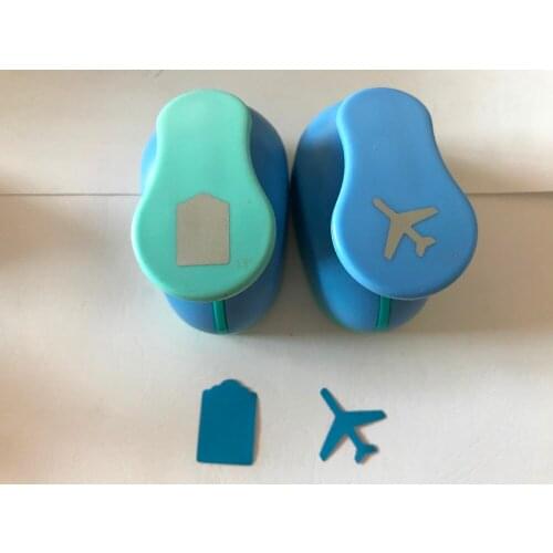 Free shipping 2pcs/lot (hang tag and airplane )1.5 inch craft punch set eva foam punch scrapbooking puncher paper hole punches