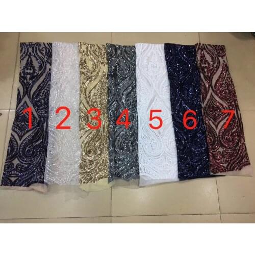 Free shipping stock 5yards/bag 7color xx14# good quality sequin tulle mesh lace fabric for bridal wedding dress/sawing