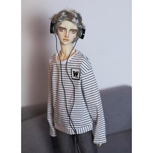 BJD Doll clothes suitable for 1-31-4uncle stripes print casual day-to-day clay shoulder sweater doll accessories