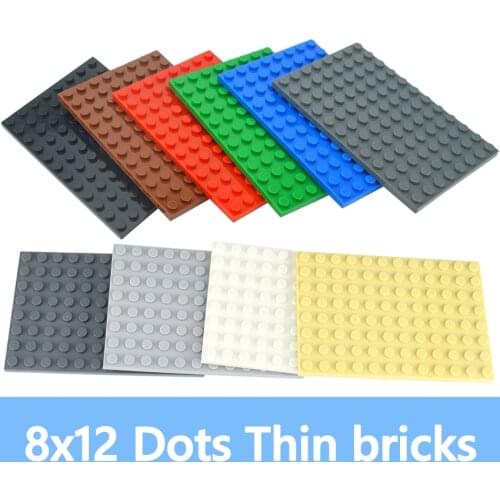 8x12 Dots Thin Figures Bricks 6pcs DIY Building Blocks Educational Creative Assembles Particles Size Compatible With Brand Toys