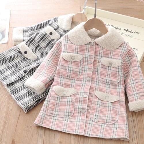 Childrens wear New winter girls' woollen coat childrens warm warm coat baby Korean version top