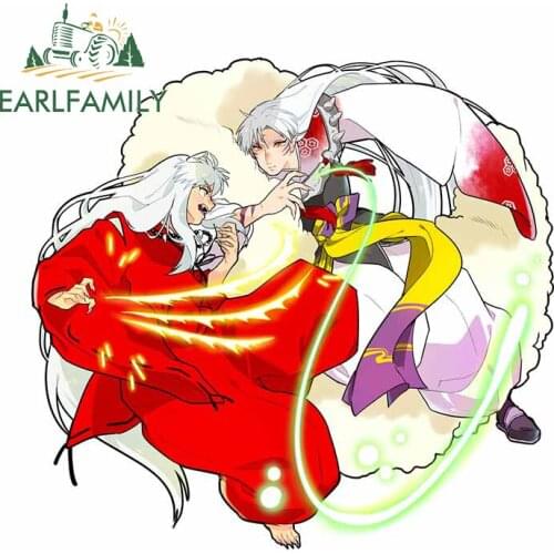 EARLFAMILY 13cm x 12.4cm for Inuyasha Sesshoumaru Decal Personality Cartoon Car Stickers Surfboard Cartoon Waterproof Decoration