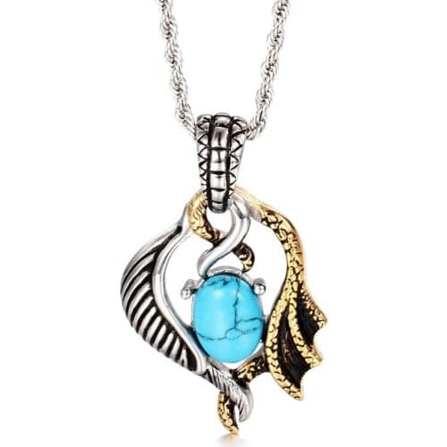 Europe and the United States retro fashion stainless steel necklace mens pendant