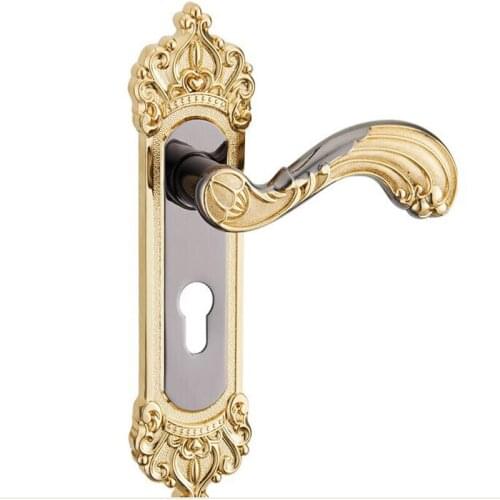 European zinc alloy handle lock Antique tongue indoor lock high-grade mechanical lock Mute bedroom lock All-match wood door lock