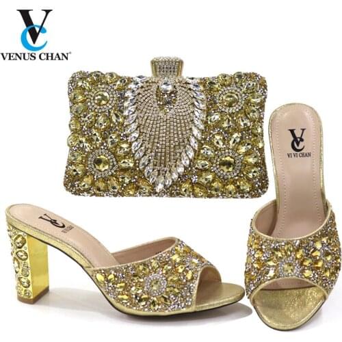 Italy High Quality African Wedding Party Shoe Italian Shoes with Matching Bags for Women Italian Lady Shoes with Matching Bags