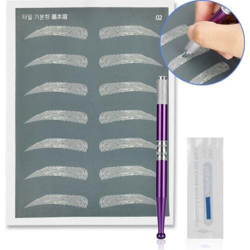 Microblading Kit Professional Caneta Tebori Eyebrow Tattoo Pen Permanent Makeup Kit With 1 Agujas Microblading 14pin