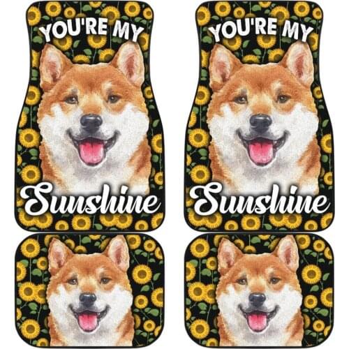 INSTANTARTS Carpet Rug You Are My Sunshine Husky Pattern Durable Front and Back Rubber Floor Mats for Car Comfy Car Accessories